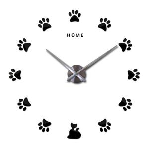 China 3D Diy Cute Cat Claws Modern Unique Wall Clocks Decor reloj de pared Sticker Living Room Modern Wall Clock factory