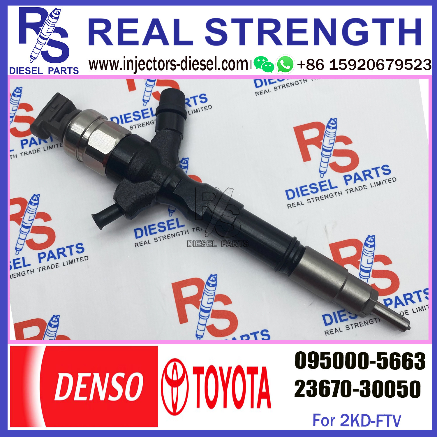 Diesel Common Rail Fuel Injector 095000-5520 095000-5663 For TO-YOTA HILUX 2KD-FTV 23670-0L010