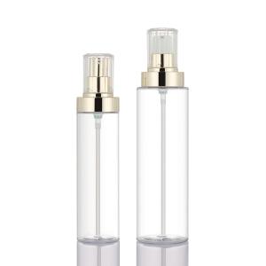 China Custom gold pump transparent 250ml 135ml shower gel body butter body lotion bottle factory