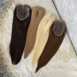 Straight Human Hair Prosthesis 613 Toned Blonde Wig Lace Front Topper For White