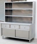 L1500MM with 3-Drawers and Over-Shelves Stainless Steel Work Cabine Catering