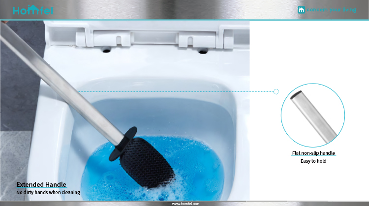 Stainless Steel Compact Bathroom TPR Toilet Brush Holder SET Hot Europe Style Durable Cup Material Polypropylene