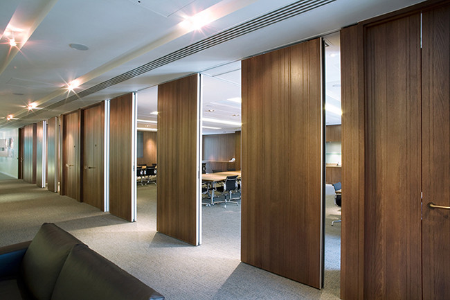 Black Wooden Surface Soundproof Partition Wall For Restaurant
