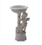 Angel Rome Column Bird Bath With Fountain , Water Fountain Bird Bath
