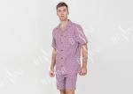 Cool Mens Button Up Pyjamas Woven Cotton Yarn Dyed Check Short Sleeve Shirt