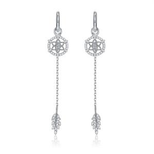 China 0.26ft 1.2g Sterling Silver Jewelry Earrings 3A CZ Crystal Ball Earrings SGS factory