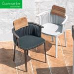 Modern Hotel Patio Teak Rattan Chair Contemporary Design with Waterproof Outdoor