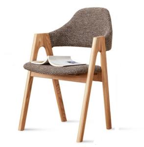 China Living Room Furniture Modern Solid Wood Dining Chair with Fabric Cushion and Customized Design factory