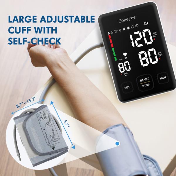 Professional Upper Arm Digital Sphygmomanometer With Big Cuff Dual User Medical