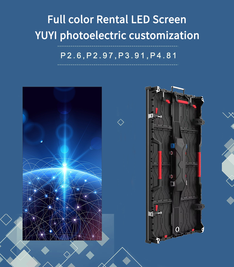 800-1000cd/sqm Brightness Rental LED Screen for Customized P3.91 P4.81 Movie Video Wall Display