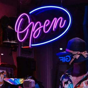 China ROHS Led Neon Open Sign Closed 60c Blue Hotel Bar Cafe factory