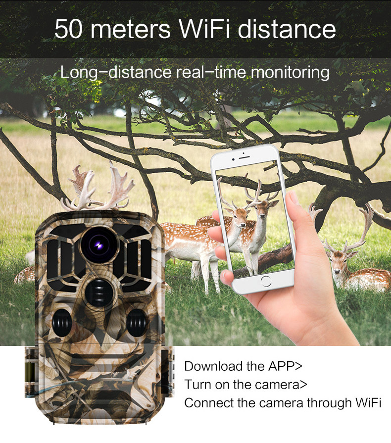 Outdoor Wirless Thermal Security Night Vision Hunting Camera 24MP 4k Wifi Trail Camera