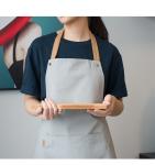 Black Blue Green Customized Logo Cotton Kitchen Apron Durable For Cooking Chef