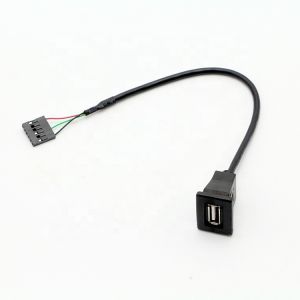 OEM Snap in USB Socket Panel Mount Cable with Dupont Terminal