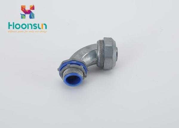 Liquid Tight Connector Flexible Conduit / 90 Degree Conduit Box Connector With