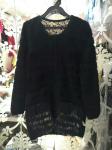 Round neck sleeve length warm mink cashmere elegant & fashion ladies coat