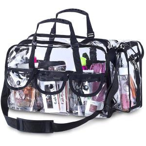 China Zipper Closure 4 External Pockets Transparent Cosmetic Bag For Women factory