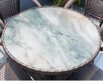 Rock pattern glass table