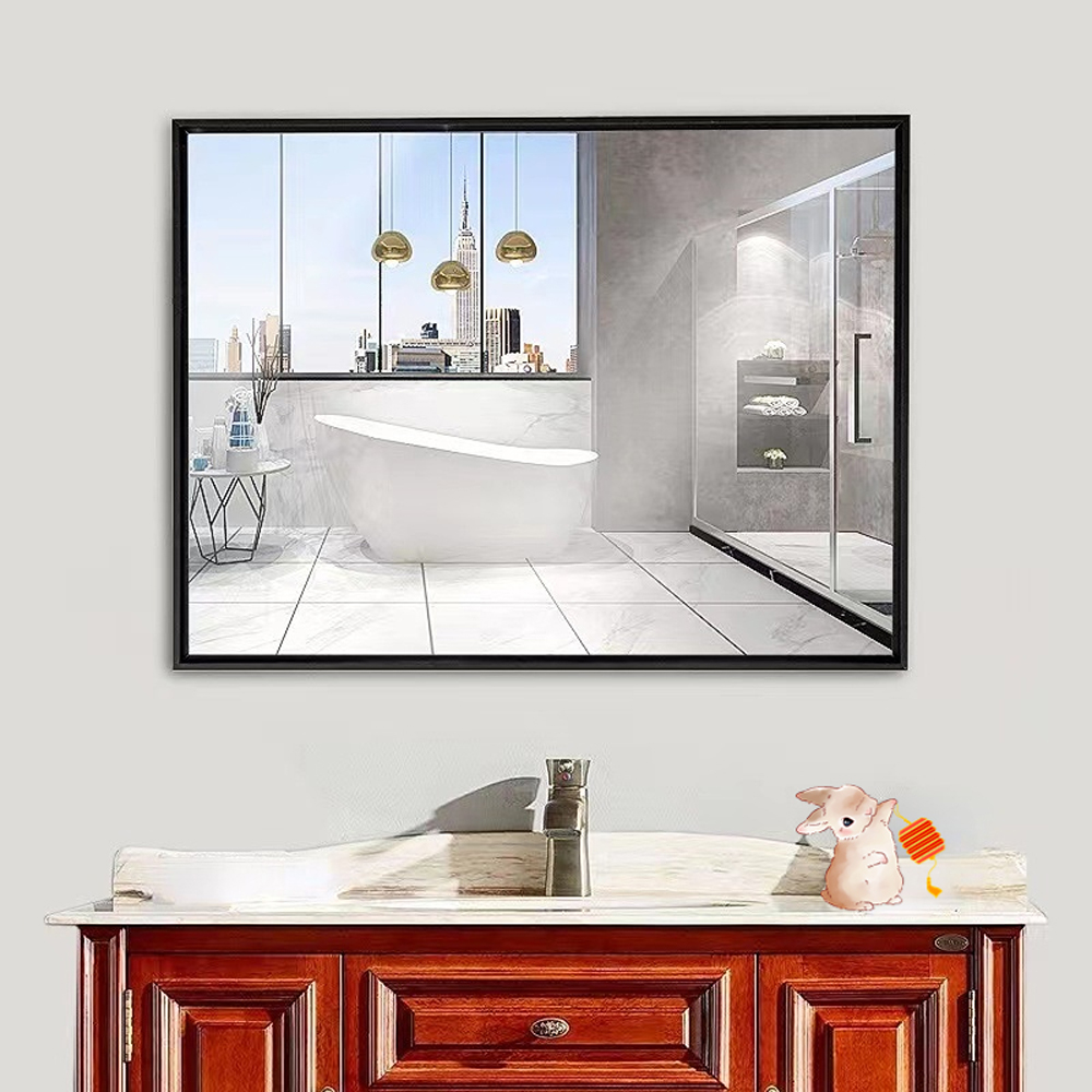 The Large Gold Metal Aluminum Standing Floor Wall Bathroom Home Decor With Glass Mirror