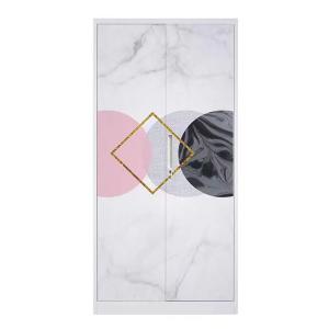 China Double Doors Steel Clothes Storage Cabinet Cold Rolled Steel Wardrobe Closets factory