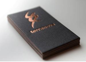 China Paint Gold Foil Cardboard Business Name Cards With Matte Gold Debossed factory