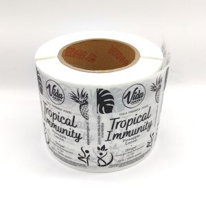 China UV Varnishing Waterproof Cosmetic Labels Offset Frosted Transparent Vinyl Stickers factory