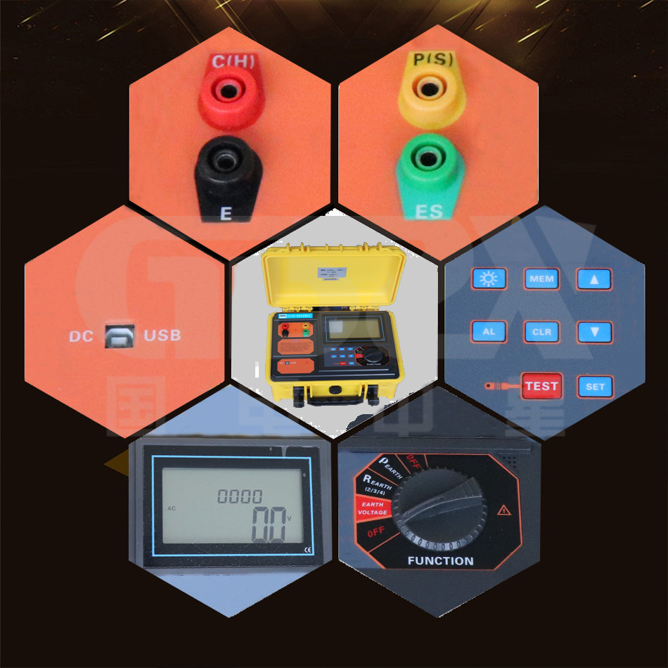 AC 20mA 40V Digital Double Clamp Grounding Resistance Tester For Field Measurement