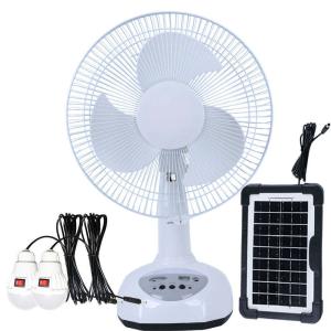 China Multifunctional 12 Inch AC DC Rechargeable Fan With Night Light Mini Fan for Outdoor Camping Hiking factory