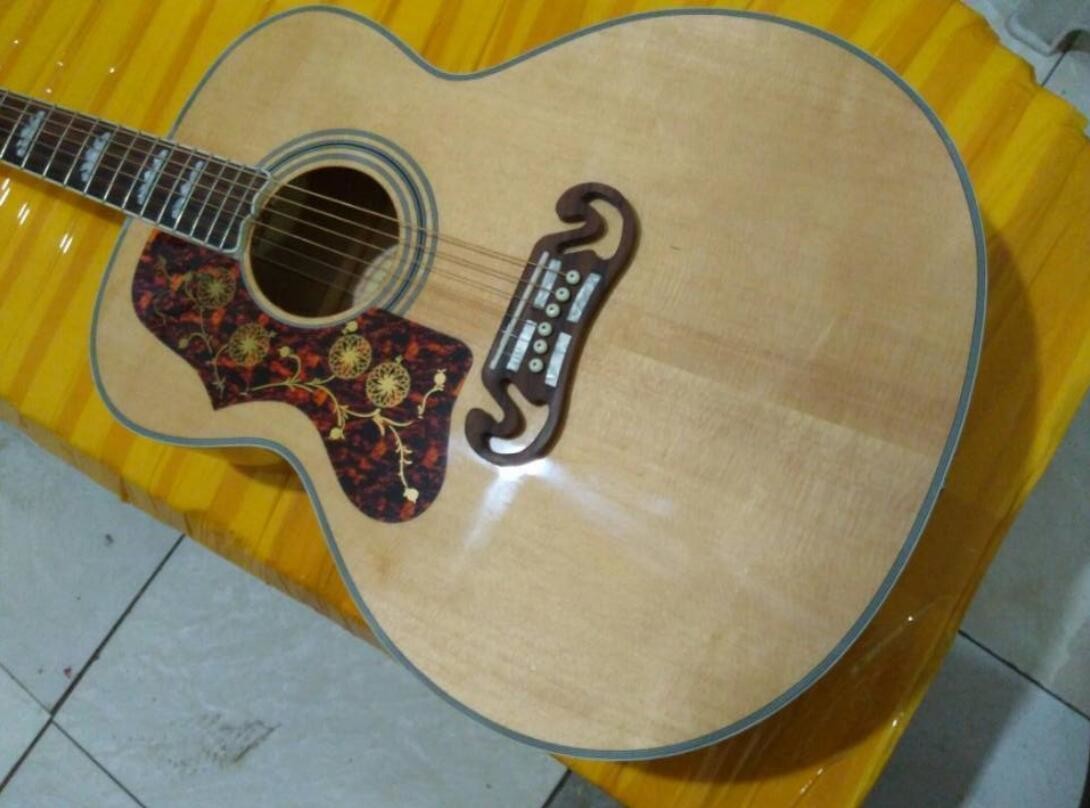 2018 New left handed G200 acoustic guitar solid spruce top GB lefty G200 electric acoustic guitar
