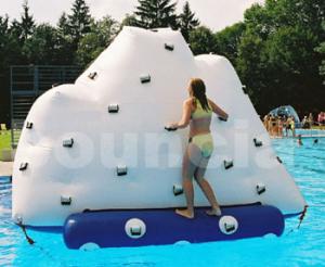 China 2 Sides Climbing Inflatable Floating Iceberg For Hotel Or Family Pool factory