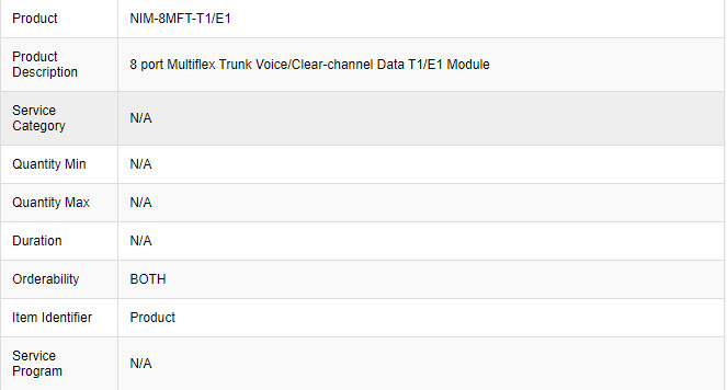 CISCO 8 port NIM-8MFT-T1/ E1 Voice router Module High Quality Multi flex Trunk Voice and WAN Network Interface