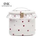Plain Round Cylinder Bucket Portable Custom Cosmetic Bag
