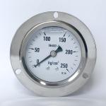 Brass Wetted Liquid Filled Pressure Gauge Flange Mount 2.5 Inches 250 Kg/Cm2 1/4