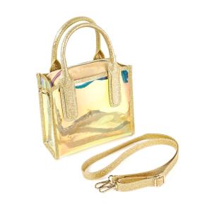 China Transparent Iridescent TPU Waterproof Beach Bag With Shoulder Strap factory