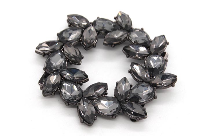 Wenzhou Kml Flower shape crystal fashion decoration metal shoe buckle accessories
