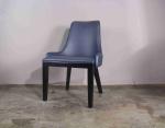 Dark Blue Light Luxury Restaurant Padded Dining Room Chairs Stainless Steel