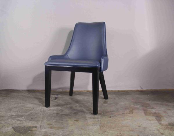 Dark Blue Light Luxury Restaurant Padded Dining Room Chairs Stainless Steel