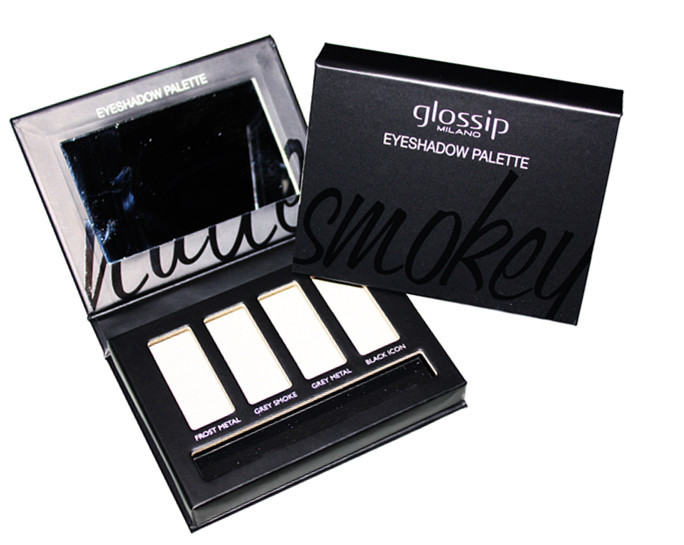 Easy Open Empty Eyeshadow Palette Cases Metalized Golden For Makeup Lines