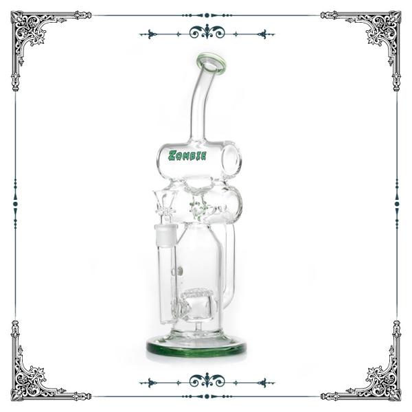 Glass Recycler 12 Inches Honeycomb Perc Bubbler Recycler Bongs Smoking