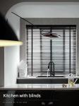 Contemporary Design Shutters for Office Living Room Study Electric Lift Black