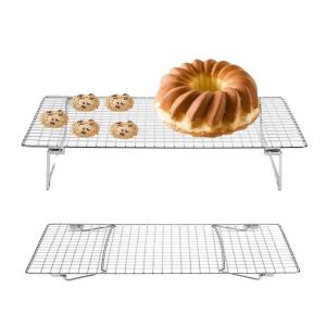 China Collapsible 304 Stainless Steel Folding Bread Grill Mesh Baking Rack factory