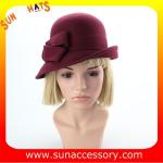 Fashion hot sale unique wool felt ladies hat, Crushable Australia wool hats for