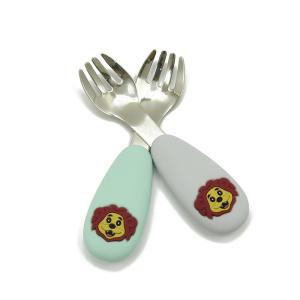 China Cutlery PBA Free Hygienic Mini Baby Silicone Fork Stainless Steel factory