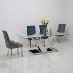 Rose Gold 180x90x75cm SS Dining Tables Durable Marble Dining Room Table