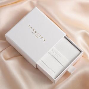 China Chic Small Cardboard Jewelry Packaging Box Slide Open With Satin Puller factory
