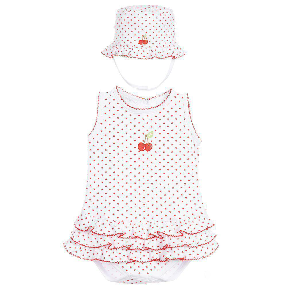 Boutique Baby clothes summer cute bodysuit ruffle bottom love printing and cherry embroidery baby girl romper