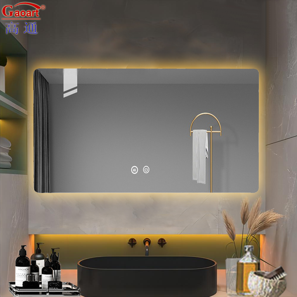 Customized Size Glass Decoration for Modern Bath Light in Salon Smart Bathroom Mirror