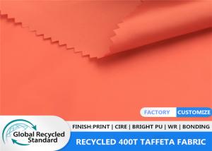 China 400T Recycled Polyester Fabric PU Coating Waterproof 38gsm 20D Taffeta Down Jacket Fabric factory