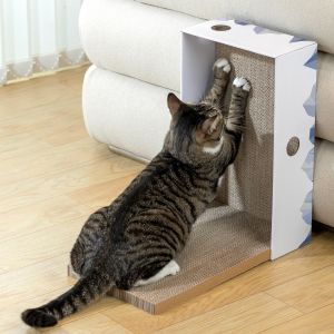 Cat Scratcher Box with Heavy-Duty Double-Sided Cardboard Pad, Cardboard Lounger,