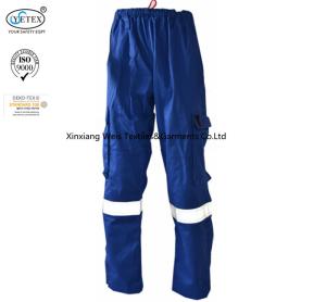 China Royal Blue Cotton Welder Fr Rated Cargo Pants With Reflective Trim Safety factory